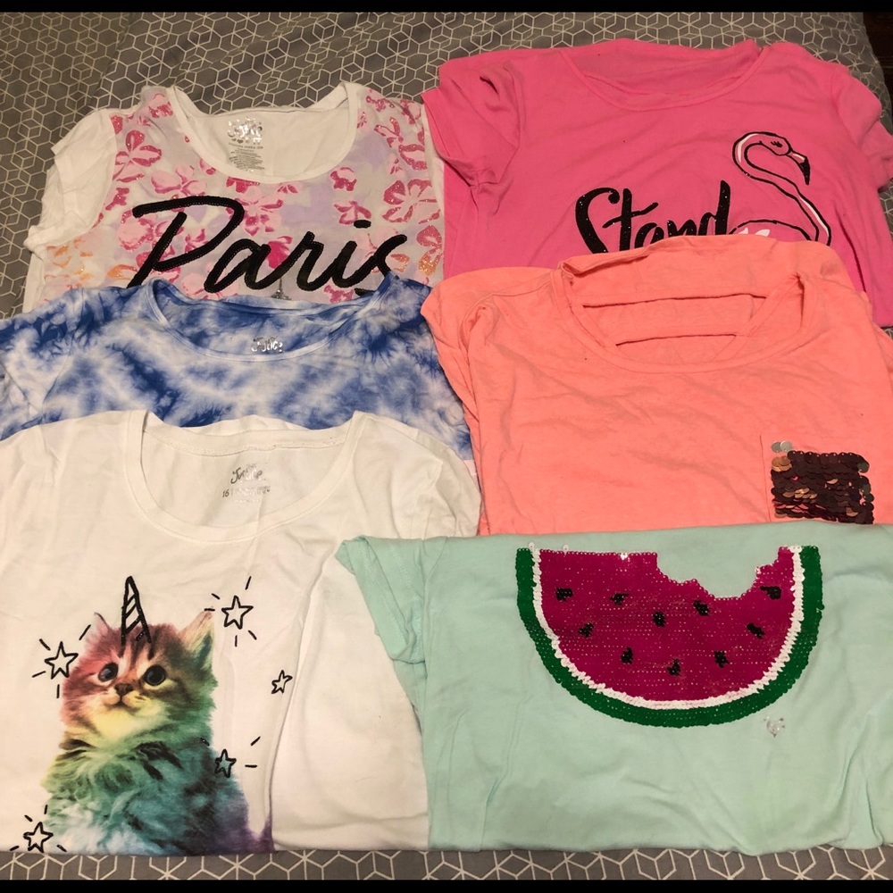 Justice girls 14/16 shirts EUC